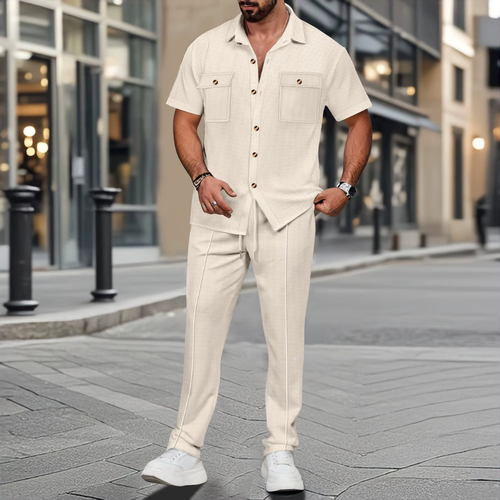[ACHETEZ-EN 1, OBTENEZ-EN 2] Elias – Ensemble Estival Léger pour Homme – Chic & Confort au Soleil
