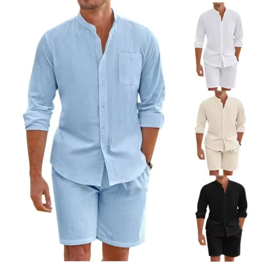 [ACHETEZ-EN 1, OBTENEZ-EN 2] Solaro – Ensemble Chemise & Short Léger pour Hommes