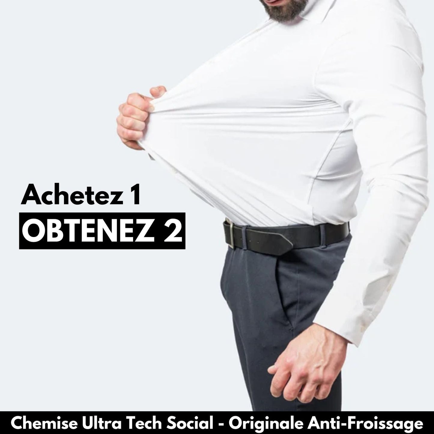 [ACHETEZ-EN 1, OBTENEZ-EN 2] Ultra Tech - Chemise Haute Performance Anti-Froissage pour Homme