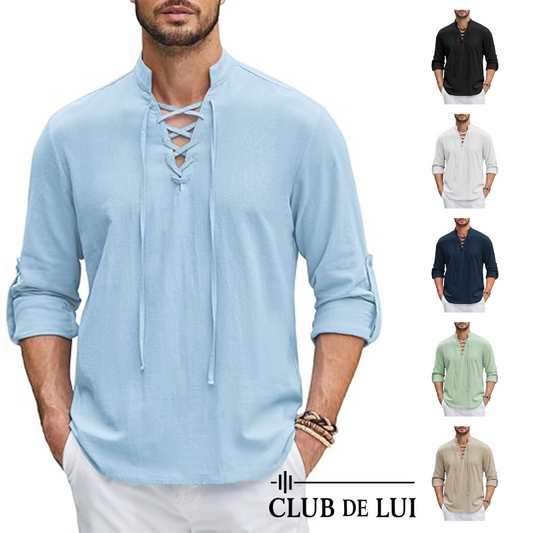 Aurenval - Chemise Médiévale Homme en Lin et Coton - Esprit Viking